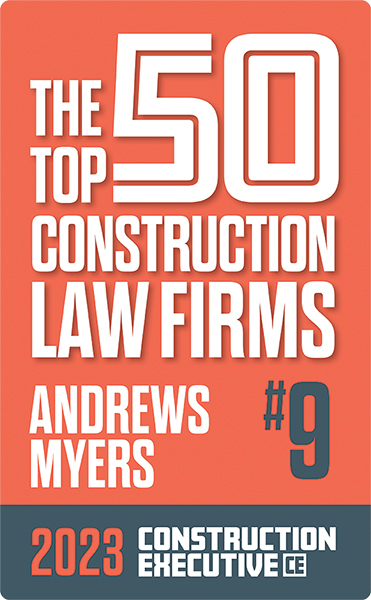 Top 50 Construction Law Firm Award - Andrews Myers 2023